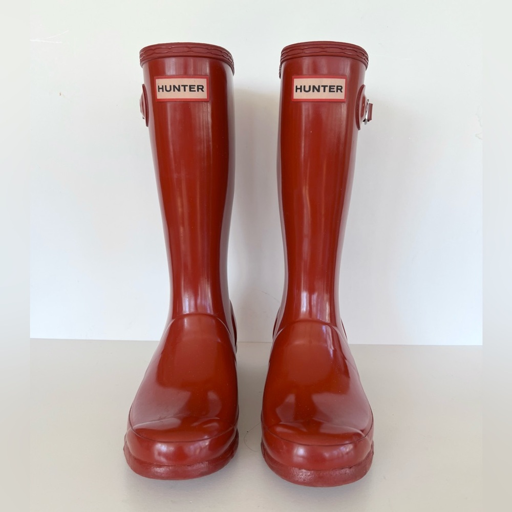 Hunter Kids’ Original Tall Rain Boots in Military Red, size B3/G4 UK2 - Picture 2 of 9